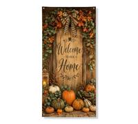 Copri porta con zucche decorative, lanterna di benvenuto tradizionale rustica autunnale arancione con corda da appendere per porta banner decorazione per la casa per portico porta parete interni ed