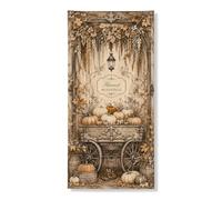 Copri porta con zucche, decorativo, rustico, vintage, lanterna autunnale, marrone con corda, striscione per porta d'ingresso, decorazione per la casa, per portico, porta, parete, interni ed esterni