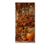 Copri porta decorativo con zucche, rustico, autunnale, girasole, farfalla, arancione, con corda, cartello per porta d'ingresso, decorazione per la casa, per portico, porta, parete, interni ed esterni