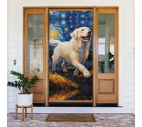 Copri porta di Natale per porta d'ingresso, divertente, vintage, cielo stellato, labrador, un autunno inverno, striscione da appendere per esterni, interni, portico, vigilia, decorazioni da parete