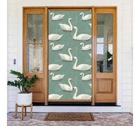 Copri porta in stile moderno con stampa di cigni, decorazione decorativa per interni ed esterni, primavera/estate/autunno/inverno, decorazioni natalizie per Halloween