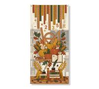 Copri porta vintage con zucche raccolte accademiche autunnali, 91 x 183 cm | Vintage tema accademico, banner portico, animali del bosco, decorazione stagione raccolta, motivi accademici