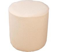 Copri Pouf Impermeabile Elasticizzato, Rivestimento Poggiapiedi in Tessuto Poliestere Spandex, Fondo Antiscivolo, Lavabile, Protezione Arredo da Macchie(Beige,30x25cm(12x10inch))