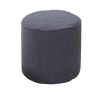 Copri Pouf Impermeabile Elasticizzato, Rivestimento Poggiapiedi in Tessuto Poliestere Spandex, Fondo Antiscivolo, Lavabile, Protezione Arredo da Macchie(Dark Gray,30x25cm(12x10inch))