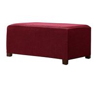 Copri Pouf Rettangolare Elasticizzato - Fodera in Tessuto Jacquard per Ottomano, Morbido e Lavabile - Copertura Poggiapiedi per Soggiorno
