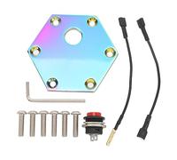 Copri pulsante clacson per volante da 70 mm, copertura a forma di piastra esagonale per cerchi da a 6 fori, resistente copri pulsante clacson in ABS e metallo con kit di