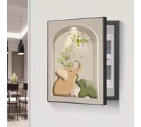Copri Quadro Elettrico Coperchio della, Quadro Elettrico Cornice della Foto, Elegante Panne, Multifunzione, Decorazione Fai da Te Soggiorno Camera da Letto Ufficio(Black-5,40 * 50cm/15.7 * 19.7in)