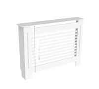 Copri radiatore in legno, Armadietto copritermosifone bianco con griglia e ripiano verticale orizzontale di varie dimensioni(White Horizontal M)