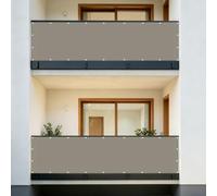 Copri Ringhiera Balcone 0.6 x 10 m Protezione Privacy, Protezione Uv, Antivento e Impermeabile, Solare Telo Ombreggiante con Fascetta per Balconi Recinzioniw, Cachi