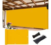 Copri Ringhiera Balcone 0.6 x 3.5 m Protezione Impermeabile Copri Ringhiera Balcone Privacy Frangivento Protezione UV Telo Frangi-Vista per Veranda, Terrazza, Giallo