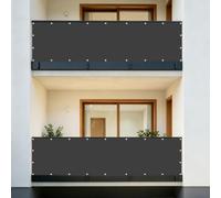 Copri Ringhiera Balcone 0.9 x 10 m Protezione Privacy, Protezione Uv, Antivento e Impermeabile, Solare Telo Ombreggiante con Fascetta per Balconi Recinzioniw, Grigio Scuro
