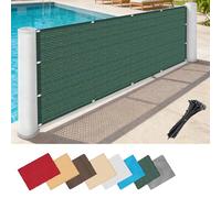 Copri Ringhiera Balcone 1.15 x 7 m Resistente Ai Raggi Uv, Agenti Atmosferici, Asciugatura Rapida, Antistrappo, Schermo Privacy con Occhielli per Recinzione, Verde