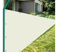 Copri Ringhiera Balcone 1.4 x 7.5 m Protezione Privacy, Protezione Uv, Antivento e Impermeabile, Solare Telo Frangi-Vista con Fascetta per Balconi Recinzioniw, bianco