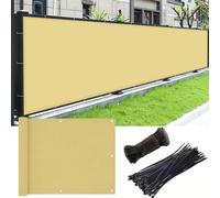 Copri Ringhiera Balcone 1.6 x 8.5 m Protezione Impermeabile Copri Ringhiera Balcone Privacy Frangivento Protezione UV Rete Ombreggiante per per Veranda, Terrazza, Giallo sabbia