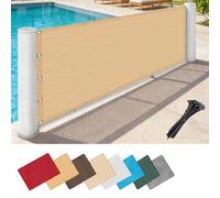 Copri Ringhiera Balcone 1 x 3.5 m Resistente Ai Raggi Uv, Agenti Atmosferici, Asciugatura Rapida, Antistrappo, Schermo Privacy con Occhielli per Recinzione, Giallo sabbia