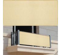 Copri Ringhiera Balcone 120 x 170 cm Protezione Privacy, Anti-Uv, Resistente Al Vento Frangivisto Balcone Impermeabile Facile da Montare per Giardino Terrazza, Giallo sabbia