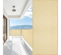 Copri Ringhiera Balcone 120 x 170 cm Protezione Privacy, Anti-Uv, Resistente Al Vento Frangivisto Balcone per Protezione Facile da Montare per Giardino Terrazza, Giallo sabbia