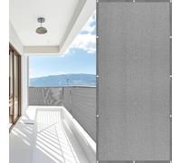 Copri Ringhiera Balcone 120 x 170 cm Protezione Privacy, Anti-Uv, Resistente Al Vento Frangivisto Balcone per Protezione Facile da Montare per Giardino Terrazza, Grigio