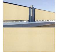 Copri Ringhiera Balcone 120 x 170 cm Protezione Privacy, Anti-Uv, Resistente Al Vento Privacy Protezione UV Recinzione Facile da Montare per Balcone Giardino Terrazza, Giallo sabbia