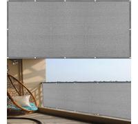 Copri Ringhiera Balcone 120 x 170 cm Resistente Allo Strappo Solare e Traspirabilità Copertura Privacy Recinzione Facile da Montare per Recinzione, Giardino, Ringhiera, Grigio