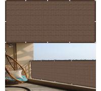 Copri Ringhiera Balcone 120 x 170 cm Resistente Allo Strappo Solare e Traspirabilità Copertura Privacy Recinzione Facile da Montare per Recinzione, Giardino, Ringhiera, Marrone