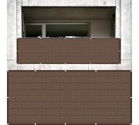 Copri Ringhiera Balcone 120 x 170 cm Resistente Allo Strappo Solare e Traspirabilità Copertura Recinzione Balcone Facile da Montare per Giardino Terrazza, Marrone
