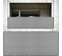 Copri Ringhiera Balcone 120 x 170 cm Resistente Allo Strappo Solare e Traspirabilità Copertura Recinzione Balcone Facile da Montare per Giardino Terrazza, Grigio