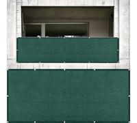 Copri Ringhiera Balcone 120 x 170 cm Resistente Allo Strappo Solare e Traspirabilità Copertura Recinzione Balcone Facile da Montare per Giardino Terrazza, Verde