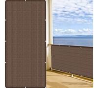 Copri Ringhiera Balcone 120 x 170 cm Resistente Allo Strappo Solare e Traspirabilità Recinzione Copertura per Privacy Facile da Montare per Recinzione, Giardino, Ringhiera, Marrone