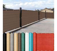 Copri Ringhiera Balcone 140 x 460 cm Protezione Privacy, Anti-Uv, Resistente Al Vento Frangivento da Esterno con Occhielli e Fascetta per Recinzione, Giardino, Ringhiera, Marrone