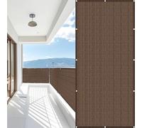 Copri Ringhiera Balcone 150 x 500 cm Protezione Privacy, Anti-Uv, Resistente Al Vento Frangivisto Balcone per Protezione Facile da Montare per Giardino Terrazza, Marrone