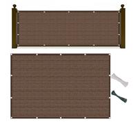 Copri Ringhiera Balcone 200 x 230 cm Protezione Privacy, Anti-Uv, Resistente Al Vento, Recinzione Copri Ringhiera Balcone con Funi e Fascette per Giardino Terrazza, Marrone