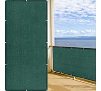 Copri Ringhiera Balcone 80 x 130 cm Resistente Allo Strappo Solare e Traspirabilità Recinzione Copertura per Privacy Facile da Montare per Recinzione, Giardino, Ringhiera, Verde