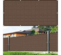 Copri Ringhiera Balcone Esterno 110 x 170 cm Protezione Privacy, Anti-Uv, Resistente Al Vento Frangivento da Esterno Facile da Montare per Recinzione, Giardino, Ringhiera, Marrone