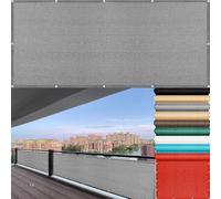 Copri Ringhiera Balcone Esterno 120 x 170 cm Protezione Privacy, Anti-Uv, Resistente Al Vento Paravento per Balcone Facile da Montare per Giardino Terrazza, Grigio