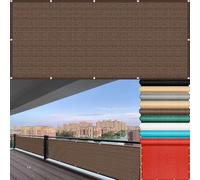 Copri Ringhiera Balcone Esterno 120 x 170 cm Protezione Privacy, Anti-Uv, Resistente Al Vento Paravento per Balcone Facile da Montare per Giardino Terrazza, Marrone