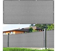 Copri Ringhiera Balcone Esterno 140 x 180 cm Protezione Privacy, Anti-Uv, Resistente Al Vento Frangivento da Esterno Facile da Montare per Recinzione, Giardino, Ringhiera, Grigio