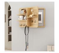 Copri Scatola Fusibili Decorativi Per Parete, Copri Quadro Elettrico In Legno Massello Con Ripiano, Robusto Copri Scatola Interruttori Con Ganci Per Ingresso Soggiorno, Indeformabile(Natural,60x40cm/2