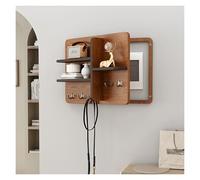 Copri Scatola Fusibili Decorativi Per Parete, Copri Quadro Elettrico In Legno Massello Con Ripiano, Robusto Copri Scatola Interruttori Con Ganci Per Ingresso Soggiorno, Indeformabile(Brown,55x45cm/21.