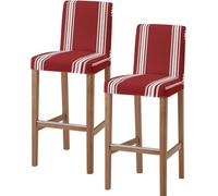Copri Sedia Elastico e Removibile con Schienale per Sgabello Alto da Bar, Cucina e - per Sedia da Bar Girevole con Schienale Basso, Cafetiere, Contatore e Pub(Wine Red,2 Pack)