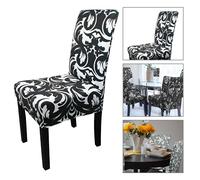 Copri Sedie Da Pranzo Elasticizzati In Spandex Stampati Weddecor, 1-8 Pezzi