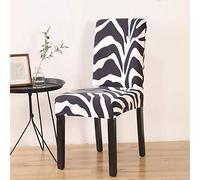 Copri Sedie Sala da Pranzo 4 Pezzi Zebra Bianca Nera Coprisedie con Schienale Lavabile Estraibile,Spandex Coprisedia,Resistente Coprisedie Moderna,Copri sedie Soggiorno