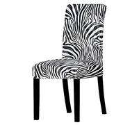 Copri Sedie Sala da Pranzo 6 Pezzi Zebra Nera Bianca Coprisedie con Schienale Lavabile Estraibile,Spandex Coprisedia,Resistente Coprisedie Moderna,Copri sedie Soggiorno
