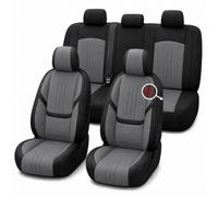 Copri sedile auto per Ford Tourneo Courier set 5 posti, centro con cuciture verticali, tasche sul retro, lato esterno a cucitura semplice, elementi posteriori regolabili, Grigio
