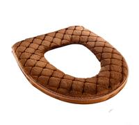 Copri sedile WC in caldo peluche con imbottitura morbida e schienale impermeabile, compatibile con la maggior parte dei WC a forma di U O V, cinghia rimovibile per una facile pulizia (marrone)