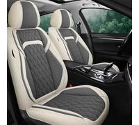 Copri Sedili 1 PCS Lino Copertura Sede Automobile Per Jetta Per VW Per Polo 9N Per Berlina 6R Per Touareg Per Passat Per B5 Coprisedili Anteriori Auto(Beige gray)