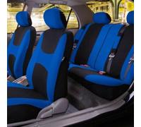 Copri Sedili Auto Blu Set Completo Con Volante/Cuscino Cintura/4 Poggiatesta