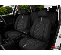 Copri Sedili Auto Set Completo Grigio Nero In Similpelle Trapuntata per Cani