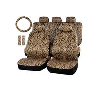 Copri Sedili Per Auto Coprisedili Auto Con Stampa Leopardata Coprisedile Anteriore Con Stampa Corona Regina Sedile Posteriore A 3 Posti Donna Universale Adatto Al 99% Auto Coprisedili Duster(Full set