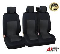 Copri Sedili Premium In Tessuto Nero E Singolo Doppio Per Vauxhall Vivaro Movano